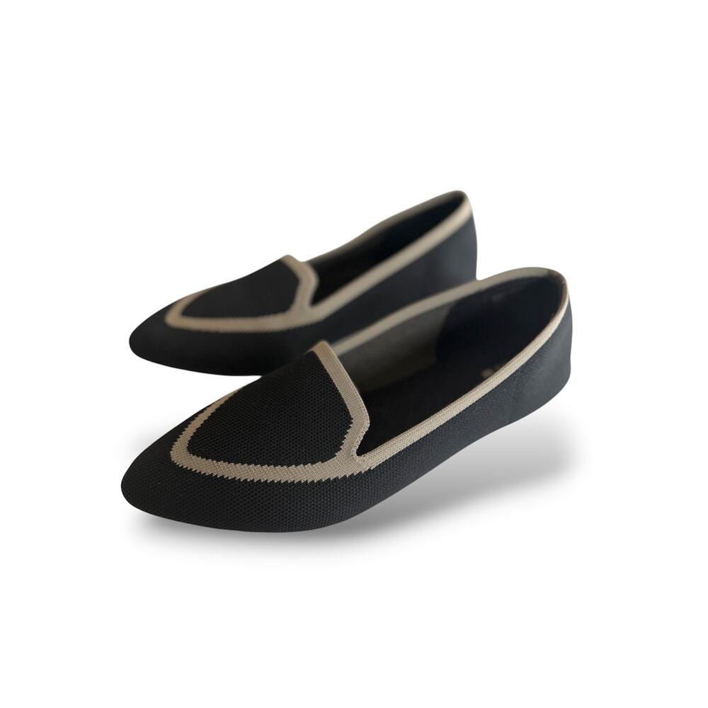 Birdies The Blackbird Loafers Black Tan Contrast Trim Pointed Washable Sz 9